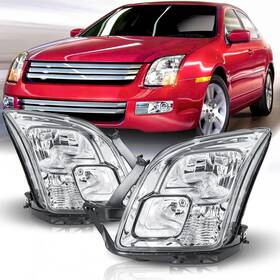 Isharingautoparts Hl-ffu06-2p-ch-cl Headlights Assembly Compatible With 2006 2007 2008 2009 Ford Fusion Headlamp