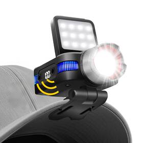 Isc00698-ca Isunmea Hard Hat Clip Lights 800lm Rechargeable On Cap Normal Black