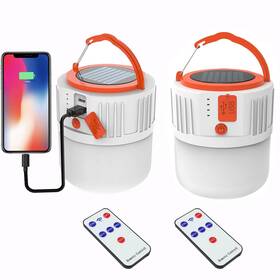 Us-2-a Jearytop 2 In 1 Solar Lamp Led Remote Control Portable Lantern 100w Camping ... Fast Ship