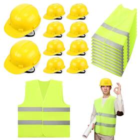 Aw-jeere-1469 Jeere 10 Sets Hard Hats And Safety Vest In Bulk Helmet Construction Hardhat