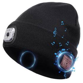 Zjr218 Jeohu Bluetooth Beanie With Light Headlamp Cap Headphones Winter Sports Music