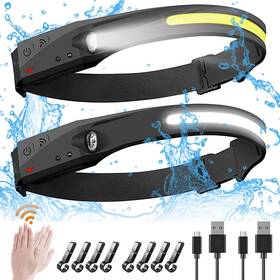 Jimejv 707995982402 Headlamp 2 Pack Rechargeable 230 Wide Beam Headlamps 5 Lighting Modes Mot