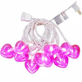 Ll1010v Jinbest Pink Heart Decorative Lighting String 10 Count Led And 9 Ft White Wire