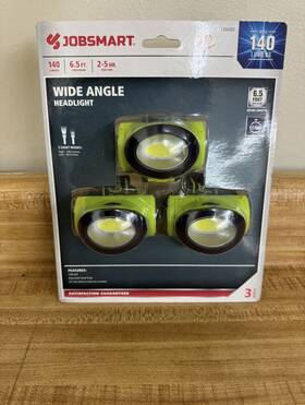 Jobsmart 749394221638 Wide Angle Headlights 140 Lumens Set Of 3