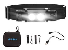 Kbhl-5000-bk K-bern Rechargeable Headlamp. 1000 Lumen Super Bright Head Lights For Forehead. Wat