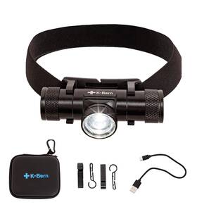 Kbhl-7001-3500 K-bern Pro Rechargeable Headlamp. 600 Lumen Ul Approved 3500 Mah Battery