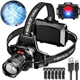 K Kernowo 799473191956 Led Headlamp Rechargeable Super Bright Head Lamp With Re