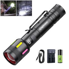 Wlf15 Kaijienoo Home Rechargeable Hand Flashlight High Lumens Zoomable Ipx4 Waterproof 5 Mode