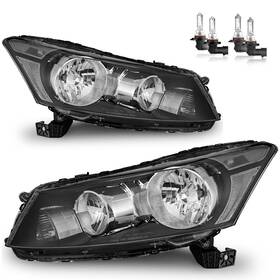 Ksh-hdac0803 Karsparehub Headlights With Bulbs For 2008-2012 Honda Accord 4dr Headlamp Replacement Driver