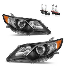 Ksh-tycm12 Karsparehub Headlights Assembly For 2012 2013 2014 Toyota Camry Headlamp Replacement Blac