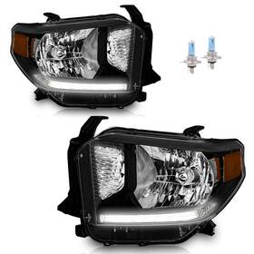 Karsparehub Ksh-tytd14a06 Headlights With Drl Strip For 2014-2021 Toyota Tundra Halogen Headlamp Replac