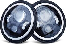 Kaslight 653437482101 7 Inch Round Headlights Dot Approved Brighter Jeep Led Headlight Amber Halo H