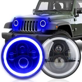 Xx001 Kaslight 7 Inch Led Headlights H6024 Headlight Blue Halo Amber Round