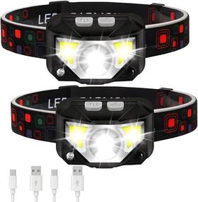 Keeble Outlets 810082067552 Outlet Headlamp Flashlight 1200 Lumen Ultra-bright Led Rechargeable Head