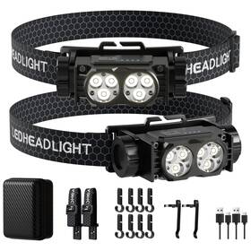 Xps-001 Keikuy Headlamp Rechargeable 2pcs 4500 Lumen Ultra-light Bright Led He