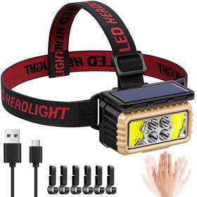Kn-hd1 Kernowo Solar Headlamps For Camping Rechargeable Led Headlight Adults With Motio