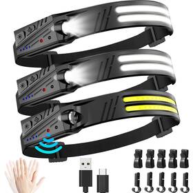 2pgy Kidecce Headlamp Flashlight 3 Pack Super Bright 2000 Lumen Head Lamp 230 Wide Beam 15