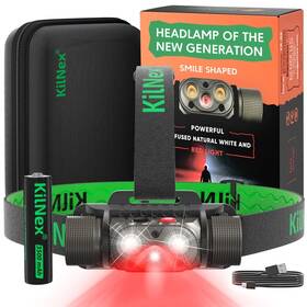 1100 Kilnex 197644812455 Red Light Headlamp - Lumens White And Led Rechargeable Cas