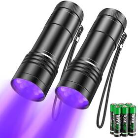 Led-12 Kizplays Uv Flashlights 2 Pack Black Light With 12 Led And 395 Nm L