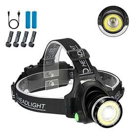 Kjland 431246148768 Headlamp 2 In 1 Newest T6 Spot Zoomable Cob Board Flood Hardhat Light 6000