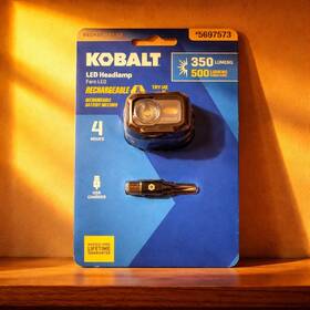 5697573 Kobalt Led Headlamp 350 Lumens 500 Turbo 4 Modes Rechargeable Lifetime Guar