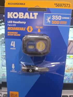 Kh350chg Kobalt 810156210006 Led Headlamp 350 Lumens - New Open Box 4 Settings Rechargeable
