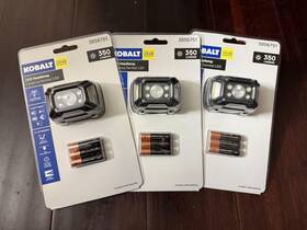Kh350 Kobalt 850009207746 Lot Of 3 - Led Headlamp 350 Lumens Brand New 5 Settings Sealed