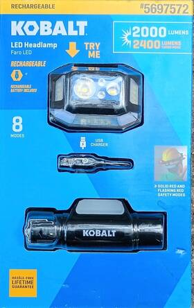 Khpr02000dp Kobalt Led Headlamp Rechargeable 2400 Lumens Blue Li-ion Battery