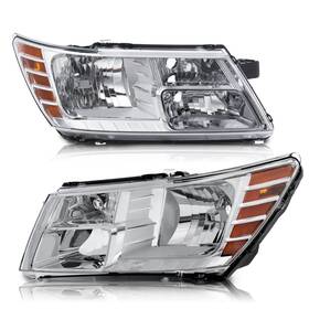 K105gg21002kj5 Kuiperauto Pair Headlights Assembly Compatible For 2009-2020 Dodge Journey With Chrome Hous