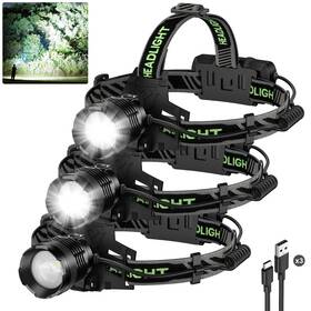 B0fmy8nx3g Kungf 3pack Rechargeable Headlamp Super Bright 99000 Lumens Led Head Lamp With