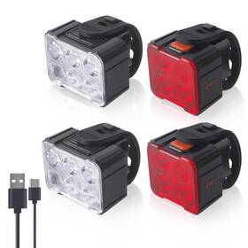 Bk5-4 Kunhe Bike Lights For Night Riding Usb Rechargeable Front And Rea