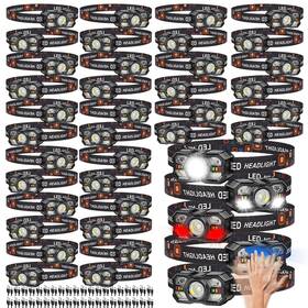 H11-40 Kunhe 40 Pack Headlamp Flashlight Head Lamps Led Rechargeable Headlight Motion Sens