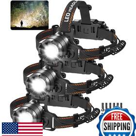 B0fj1rvf15 Kyekio 3-pack 9900l Rechargeable Led Headlamps For Adults - 4 Modes Zoomable
