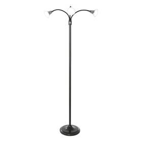 72-4001b Lavish Home 3-head Floor Lamp - Energy-efficient With Adjustable Arms Reading Ligh
