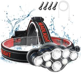 Lcckyeng 707995986943 Rechargeable Headlamp 8 Led 18000 Lumen Super Bright Waterproof Headlight Wi