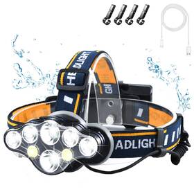 Lcckyeng 707995986950 Rechargeable Headlamp 8 Led 18000 Lumen Super Bright Waterproof Headlight Wi