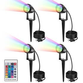Rgb4p-spot-la Leacoco 1500lm Led High Brightness Outdoor Landscape Lighting 15w Rgbcw Color Chang Inch
