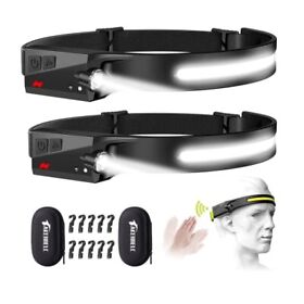 Led Headlamp 2-pack Of 230 1200 Lumen Usb Rechargeable Headla