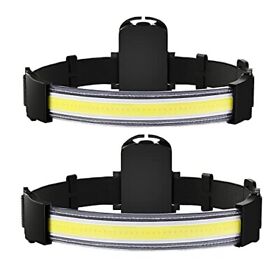 Led Headlamps Flashlight 3 Aaa Battery Powered Head Lamps Cob 220 Wide Beam