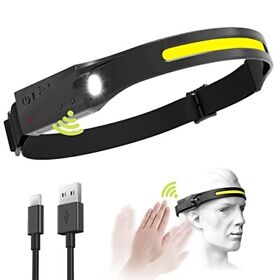 Led Rechargeable Headlamp 230 Sensor Head Torch With 5 Modes Pack Of 1