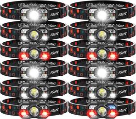 Led Rechargeable Headlamp 313025325325 12pack 3000 Lumen Ultra-light Bright Flashlight