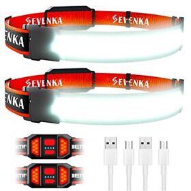 Led Wide-beam Headlamp Sevenka 2 Pack Rechargeable