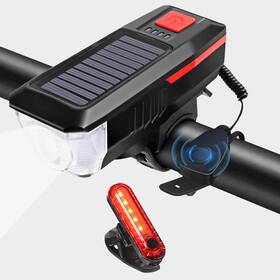 Ledholyt 796713937589 Rechargeable Solar Bike Lights Night Ultra Bright Bicycle Headlight A