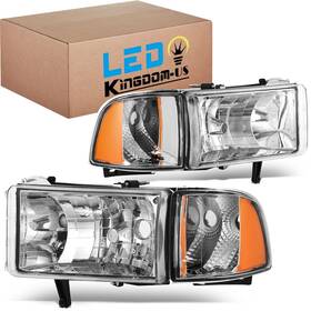 Ledkingdomus 197839886346 Headlight Assembly Dot-certified Compatible With 1994-2001 Dod