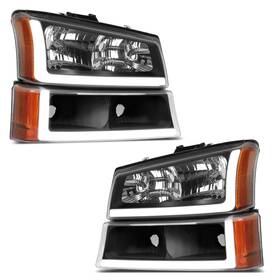 Ledkingdomus 199449970590 Led Drl Headlight Assembly Compatible With 03-06 Chevy Silverado