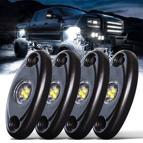 Ledmircy 718460479891 R1 Pure White Led Rock Lights 4pcs For Off Road Truck Auto Car Boat Atv Suv W