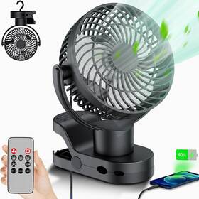 C6-plus Leeyalan 10000mah Clip On Fan Rechargeable 2024 Updated Hangable With Lights And R