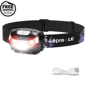 Lepro 7445049088009 Led Headlamp Rechargeable 300lm 5 Modes Ipx4 Waterproof Camping Hiking