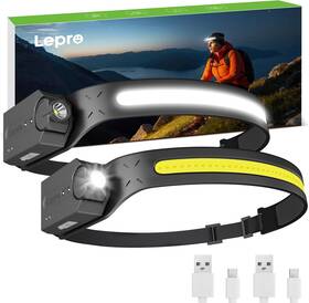 Pr320019-2 Lepro Led Headlamp Rechargeable - Super Bright Motion Sensor Head Lamp With 1200