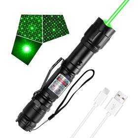 Gls004 Leteapii Professional Green Beam Flashlight Rechargeable With Star Cap Long Distance